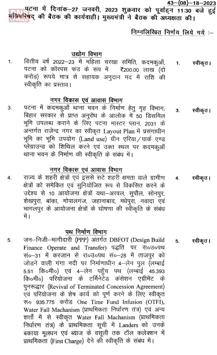 बिहार सरकार केबिनेट की बैठक खत्म, 21 एजेंडे पर लगी मुहर 2
