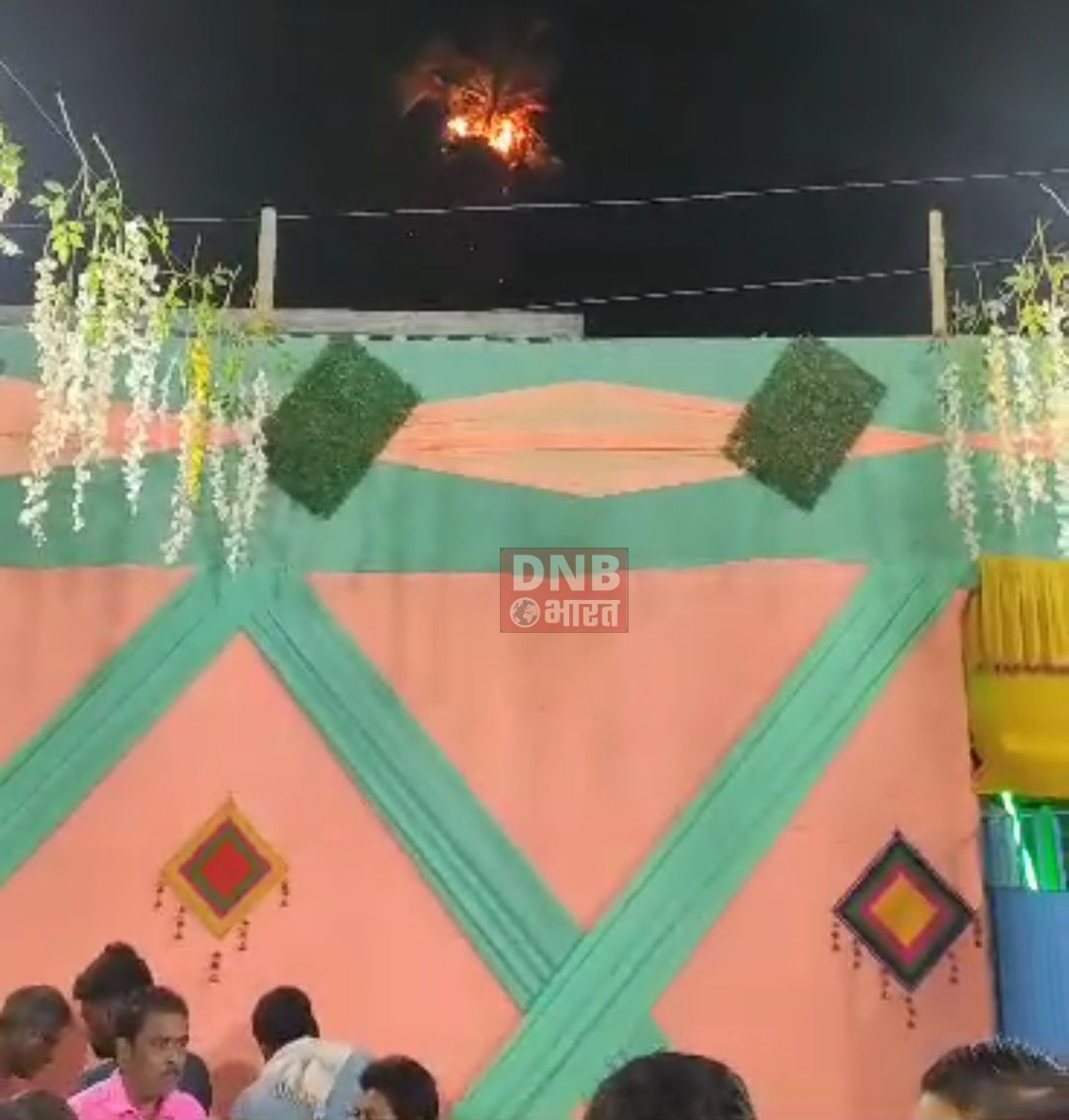 बरौनी में शादी समारोह के दौरान आतिशबाजी में तार गाछ में लगी आग, बड़ा हादसा टला 2