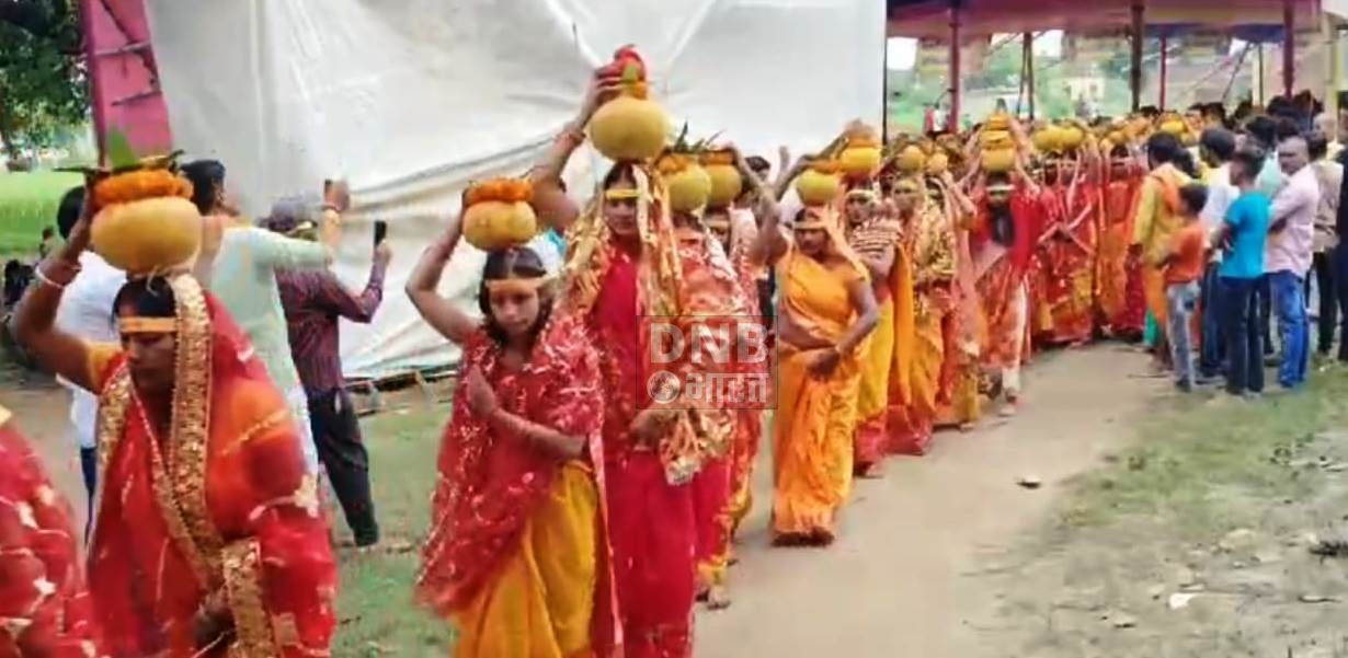 नालंदा:चार दिवसीय गायत्री महायज्ञ को लेकर निकाली गई भव्य कलश यात्रा 4