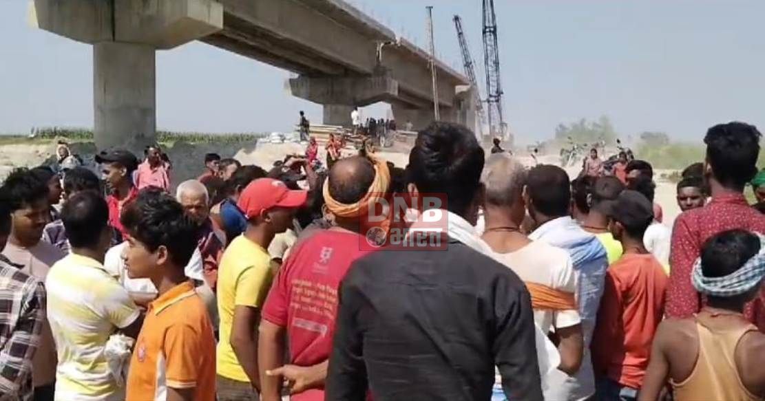 खगड़िया के बागमती नदी में पुल निर्माण के दौरान नदी में डुबने से हुई एक मजदूर की मौत,नहीं मिला शव,खोज जारी 3