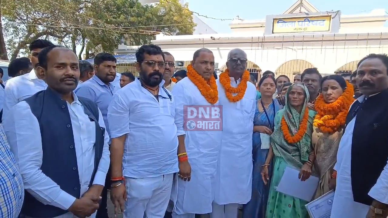 नालंदा:जिला परिषद की वोटिंग हुआ समाप्त, जिला परिषद की नई अध्यक्ष बनी तनुजा कुमारी उपाध्यक्ष बने नरोत्तम कुमार उर्फ बबलू,कार्यकर्ताओ ने किया फूल मालाओं से स्वागत 2