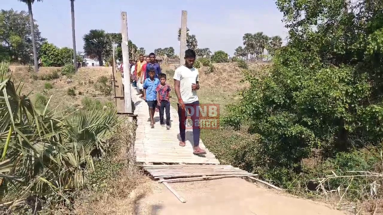 मुख्यमंत्री नीतीश कुमार के गृह जिले के ग्रामीणों ने मुहाने नदी पर पुल की मांग को लेकर वोट बहिष्कार की दी चेतवानी, चचरी पुल के सहारे आते जाते है ग्रामीण 4