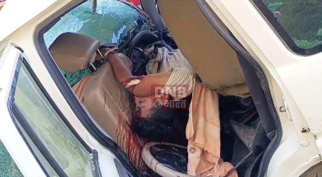 गिट्टी से लदी ट्रक ने स्कॉर्पियो में मारी जोरदार टक्कर, स्कार्पियो चालक की मौके पर ही मौत, चालक का शव स्कॉर्पियो में फसा 2