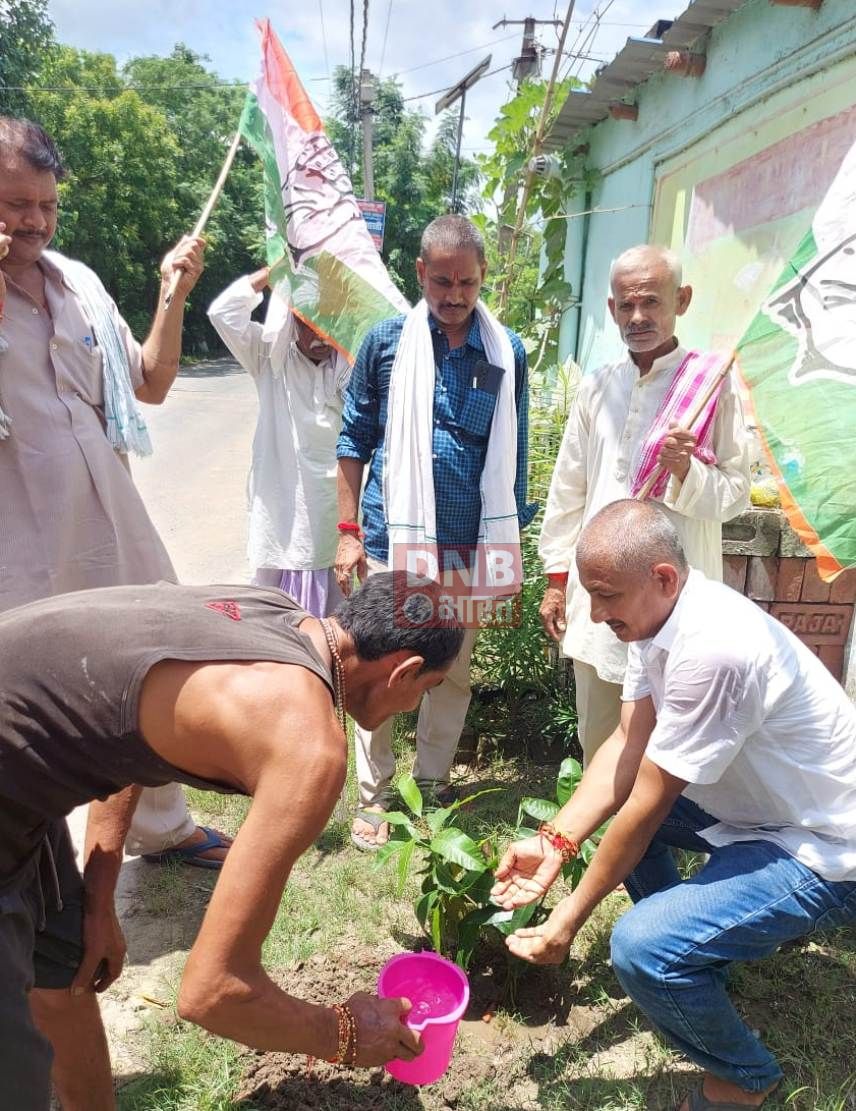 पूर्व प्रधानमंत्री स्व राजीव गांधी जयंती के अवसर पर कार्यकर्ताओं के द्वारा किया गया वृक्षारोपण 2