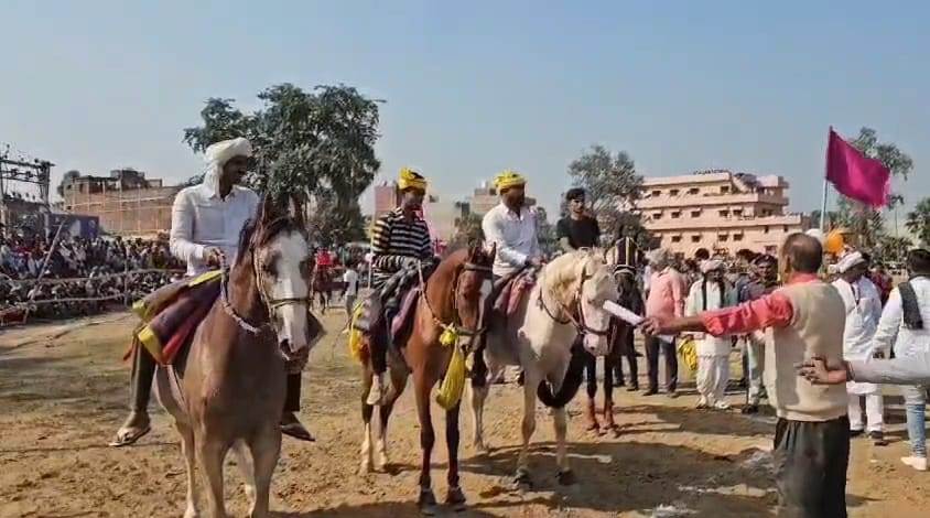 नालंदा: तेल्हाड़ा संस्कृत उच्च विद्यालय टांडा पर के मैदान में घुड़दौड़ प्रतियोगिता का हुआ आयोजन 1