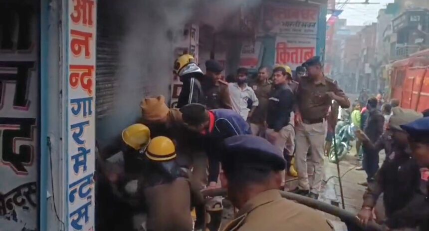 नालंदा : शॉर्ट सर्किट से गारमेंट्स की दुकान में भीषण आग, 26 लाख का सामान जलकर खाक 1