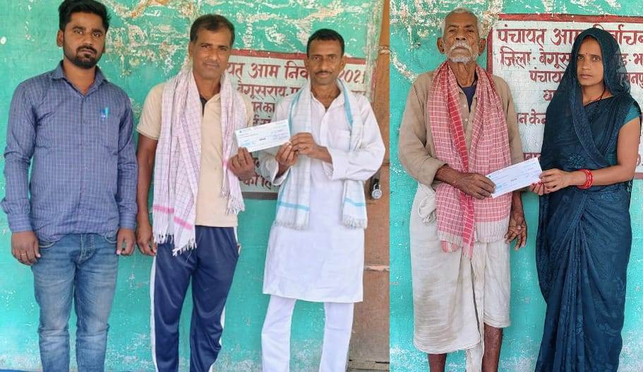 दूग्ध उत्पादक किसान के मरणोपरांत आश्रित को मिला बीमा राशि का चेक 2