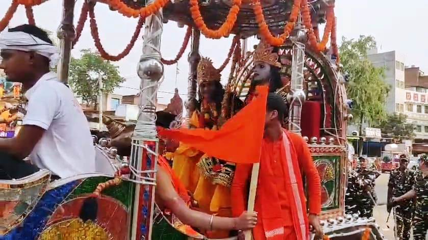 नालंदा: कड़ी सुरक्षा के बीच सिलाव में निकाला गया रामनवमी का जुलूस 2