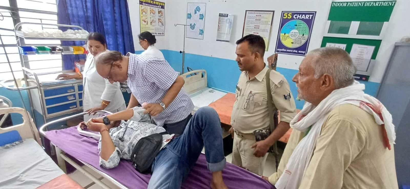 बछवाड़ा एन एच 28 पर ट्रक की ठोकर से बाइक चालक जख्मी,अस्पताल में भर्ती 10