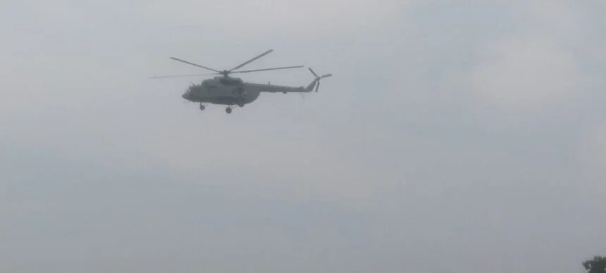 हेलीपैड पर हेलीकाप्टर का ट्रायल, पीएम आगमन को लेकर सुरक्षा का पुख्ता इंतजाम 1