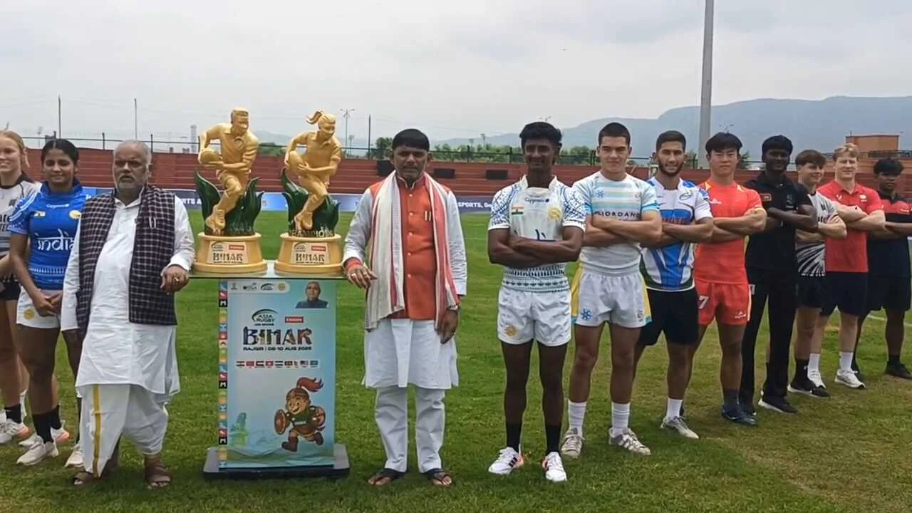 नालंदा: एशिया रग्बी अंडर 20 खेल का उद्घाटन बिहार सरकार के खेल मंत्री सुरेंद्र मेहता व ग्रामीण विकास मंत्री श्रवण कुमार ने किया 3
