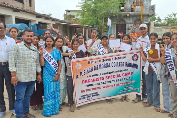 एनएसएस सात दिवसीय विशेष शिविर : पाँचवें दिन “नारी साक्षरता” पर जागरूकता कार्यक्रम 1