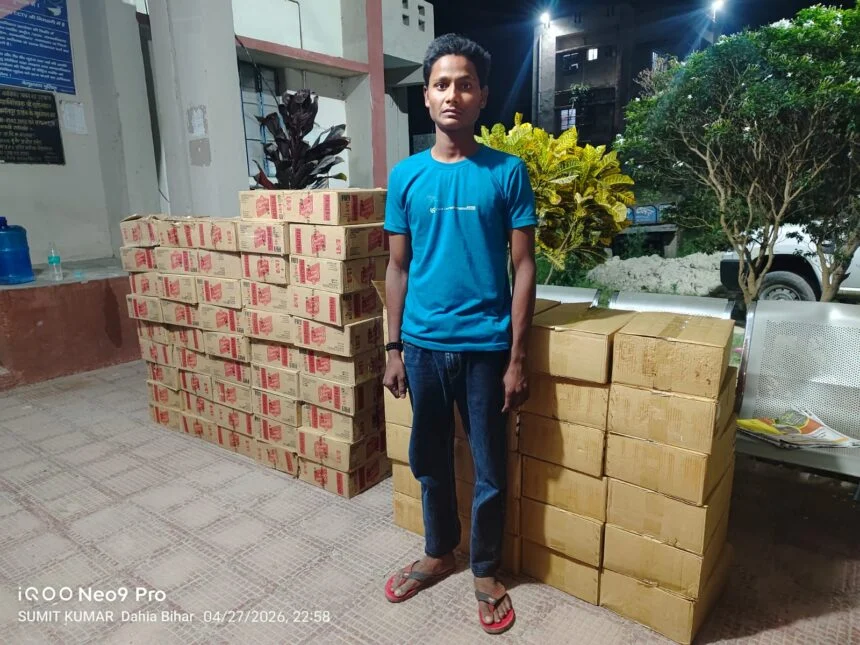 भगवानपुर में पुलिस की बड़ी कार्रवाई: ट्रैक्टर पर लदा 613 लीटर विदेशी शराब बरामद, चालक गिरफ्तार 1