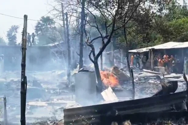 बेगूसराय के बखरी में खाना बनाने के दौरान चूल्हे की चिंगारी लगी आग में देखते ही देखते 25 घर जलकर राख; मवेशियों की भी मौत 9