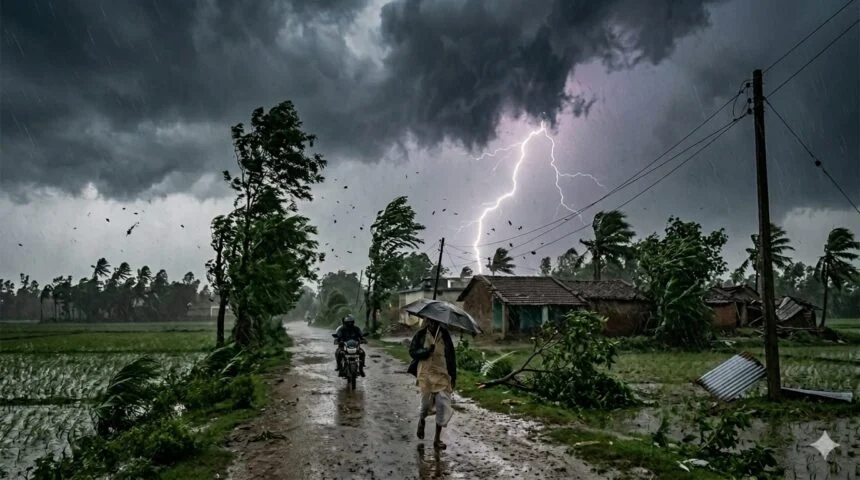 नालंदा में अचानक बदला मौसम का मिजाज, तेज हवा और झमाझम बारिश के साथ छाया अंधेरा, लोगों को मिली उमस भरी गर्मी से राहत, वाहनों की बत्तियां दिन में ही जली 1