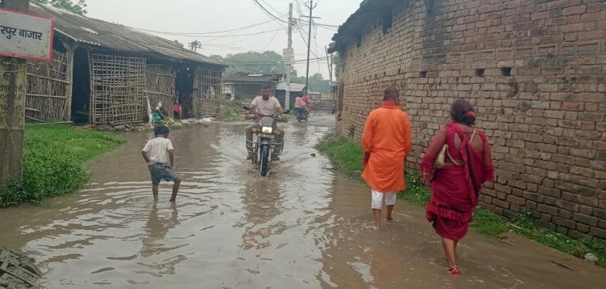 15 वर्षों से बदहाली की मार झेल रही वीरपुर की सड़कें, जलजमाव से ग्रामीण परेशान 1