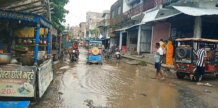 दावों की खुली पोल: वीरपुर में 'सबका साथ-सबका विकास' का नारा फेल, हल्की बारिश में ही झील में तब्दील हुईं मुख्य सड़कें 4