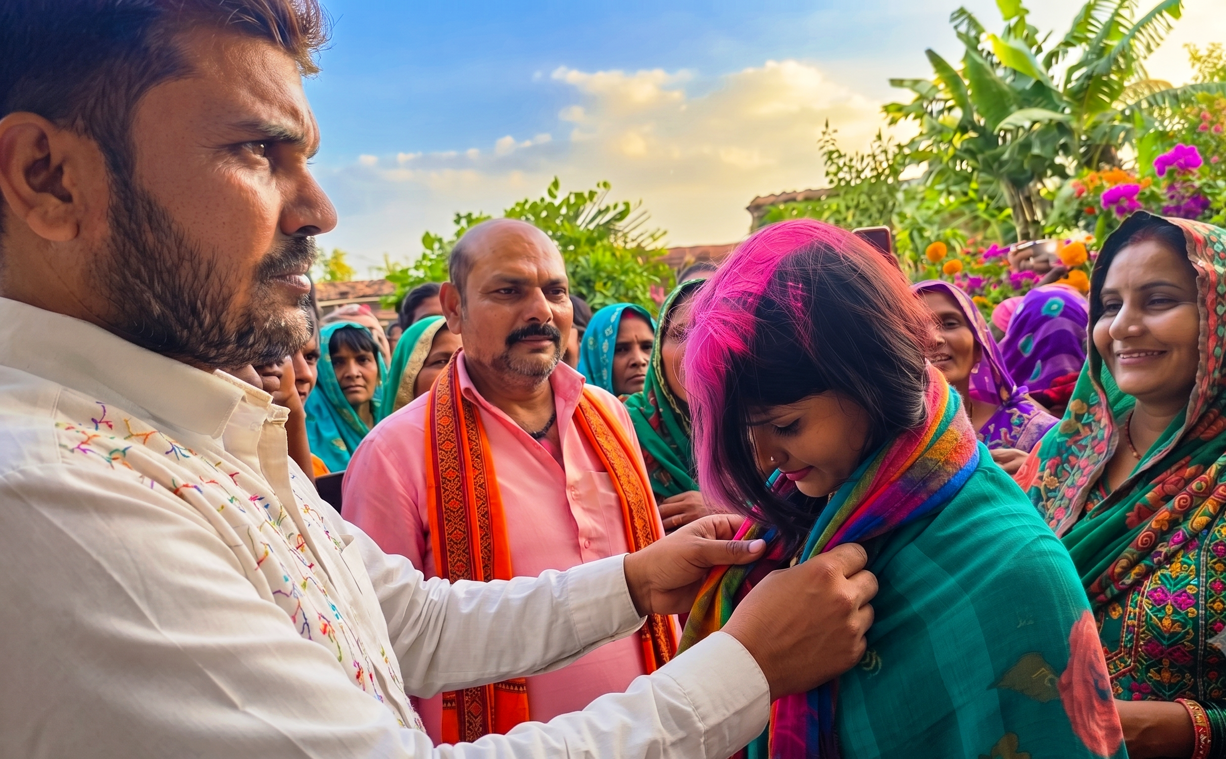 समस्तीपुर अजब प्रेम की गजब कहानी: दो बच्चों के पिता से मिलने पहुंचे प्रेमी को पति ने खुद पकड़ा, फिर अपनी ही पत्नी की करा दी उससे शादी, वीडियो वायरल 5