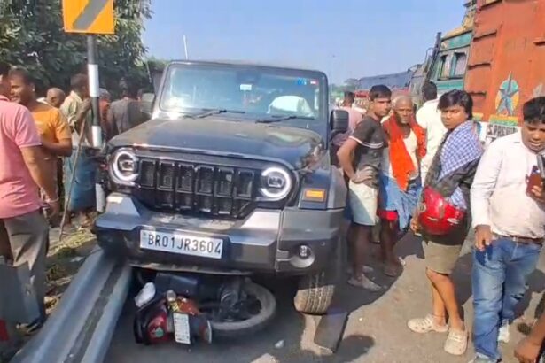 बेगूसराय में भीषण सड़क हादसा: बेकाबू थार ने बाइक को रौंदा, महिला और पिता-पुत्र समेत 3 की दर्दनाक मौत 1
